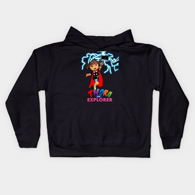 Thora The Explorer Kids Hoodie by MarinasingerDesigns